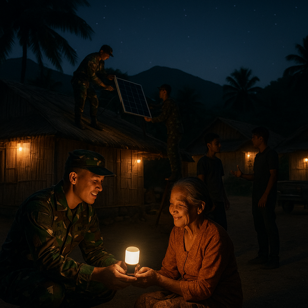 Solar Cell dari TNI AU Menerangi Malam di Desa Terisolasi Flores
