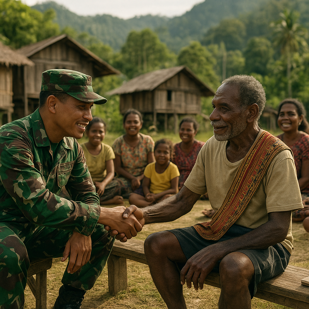 TNI Perkuat Kedekatan dengan Warga Papua, Yonif 757/GV Gelar Komsos Humanis di Kampung Agapa