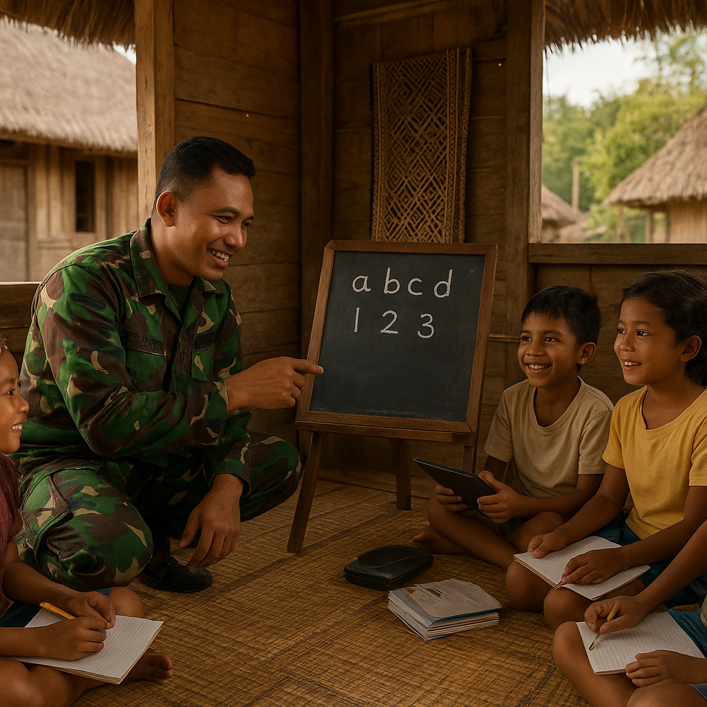 Babinsa Jadi Guru Dadakan, Bantu Anak-Anak Desa di Sumba Timur yang Kesulitan Belajar Daring