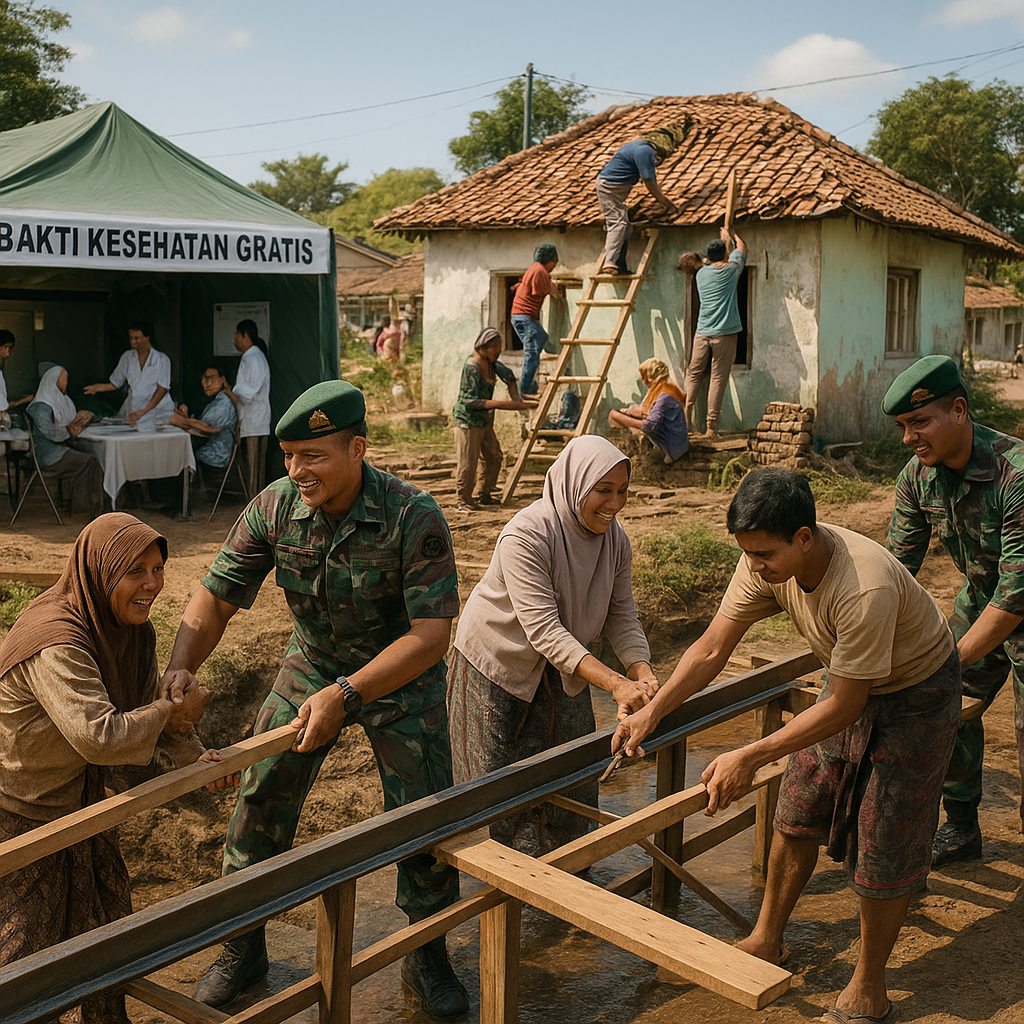 TNI AD Gelar Karya Bakti Besar di Madura, Bangun Jembatan Hingga Layani Kesehatan Warga