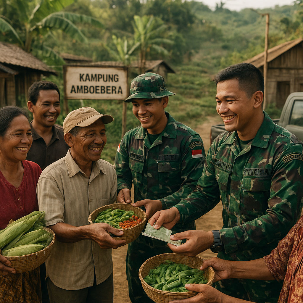Borong Hasil Kebun Warga Beoga, Satgas Yonif 731/Kabaresi Bikin Petani Semangat Lagi