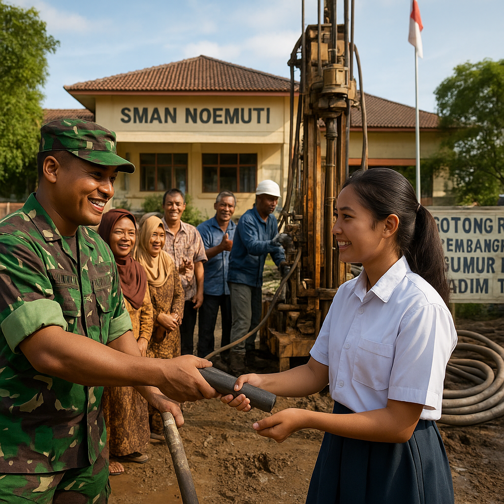 Gotong Royong di Noemuti: TNI AD Pastikan Pembangunan Sumur Bor Tepat Sasaran