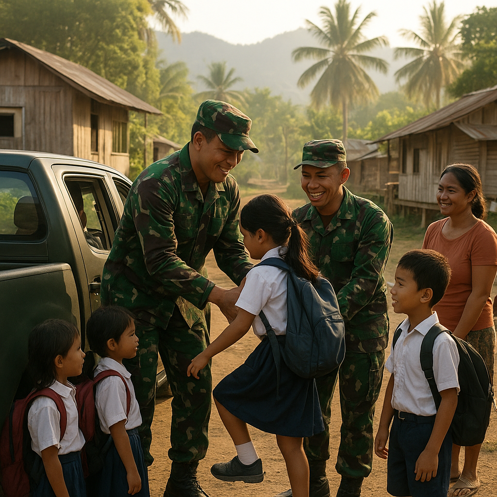 Tentara Bantu Siswa Sekolah di Kampung Terpencil Sulawesi