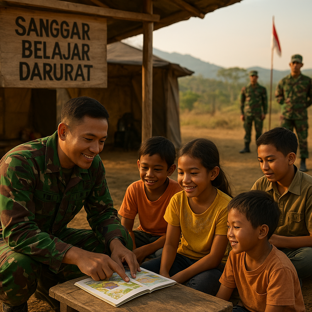 Kisah Hangat Prajurit TNI Ajari Anak-Anak Perbatasan Membaca di Sanggar Belajar Darurat