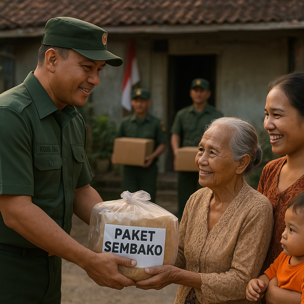 Dandim 0815 Mojokerto Salurkan Bantuan Sembako untuk Lansia dan Keluarga Kurang Mampu
