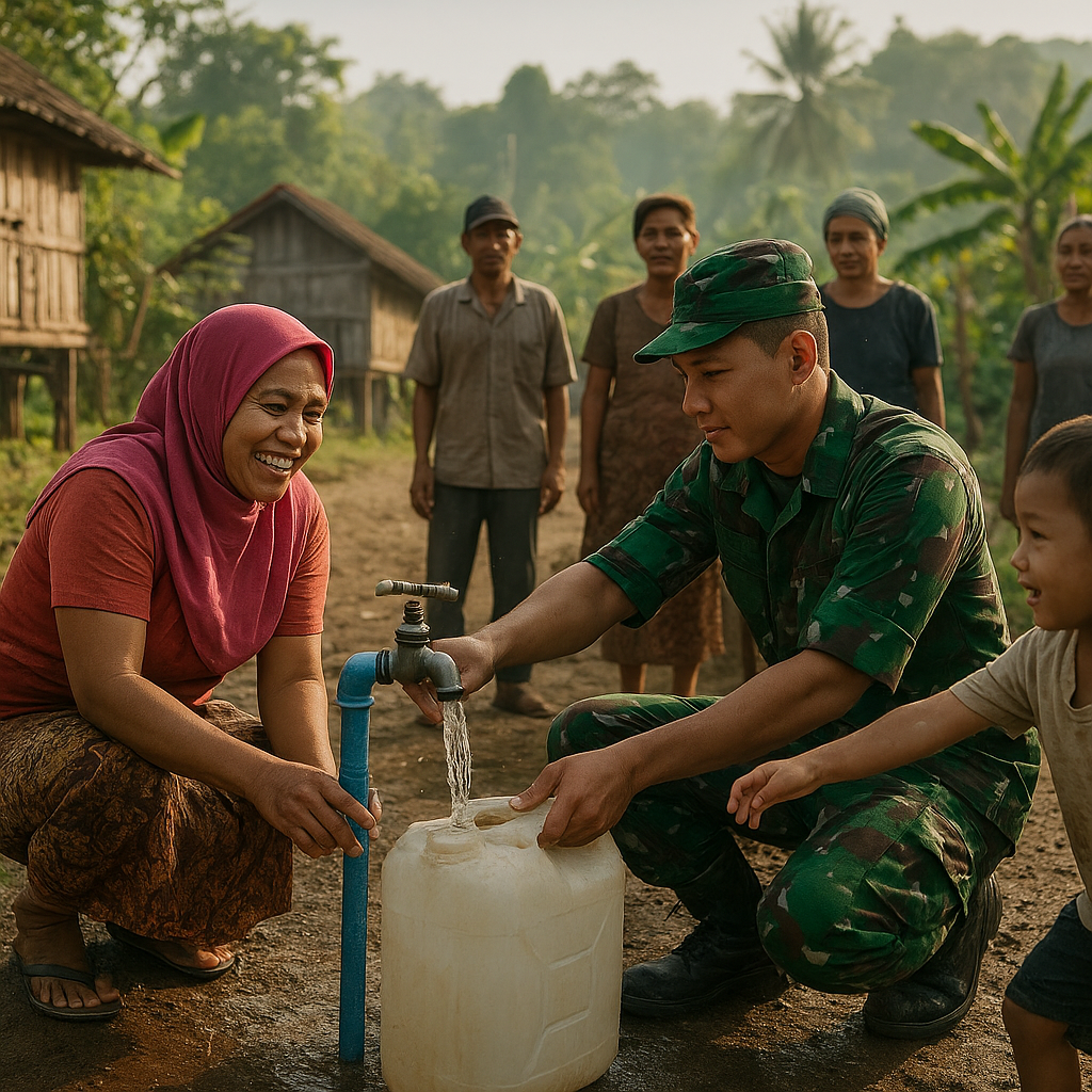 Program Teritorial: TNI Membantu Penyediaan Air Bersih di Desa Terpencil