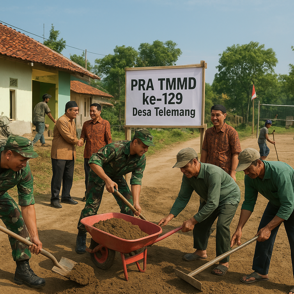 Kodim 0812 Lamongan Mulai Pengerjaan Fisik Pra TMMD ke-129 di Desa Telemang