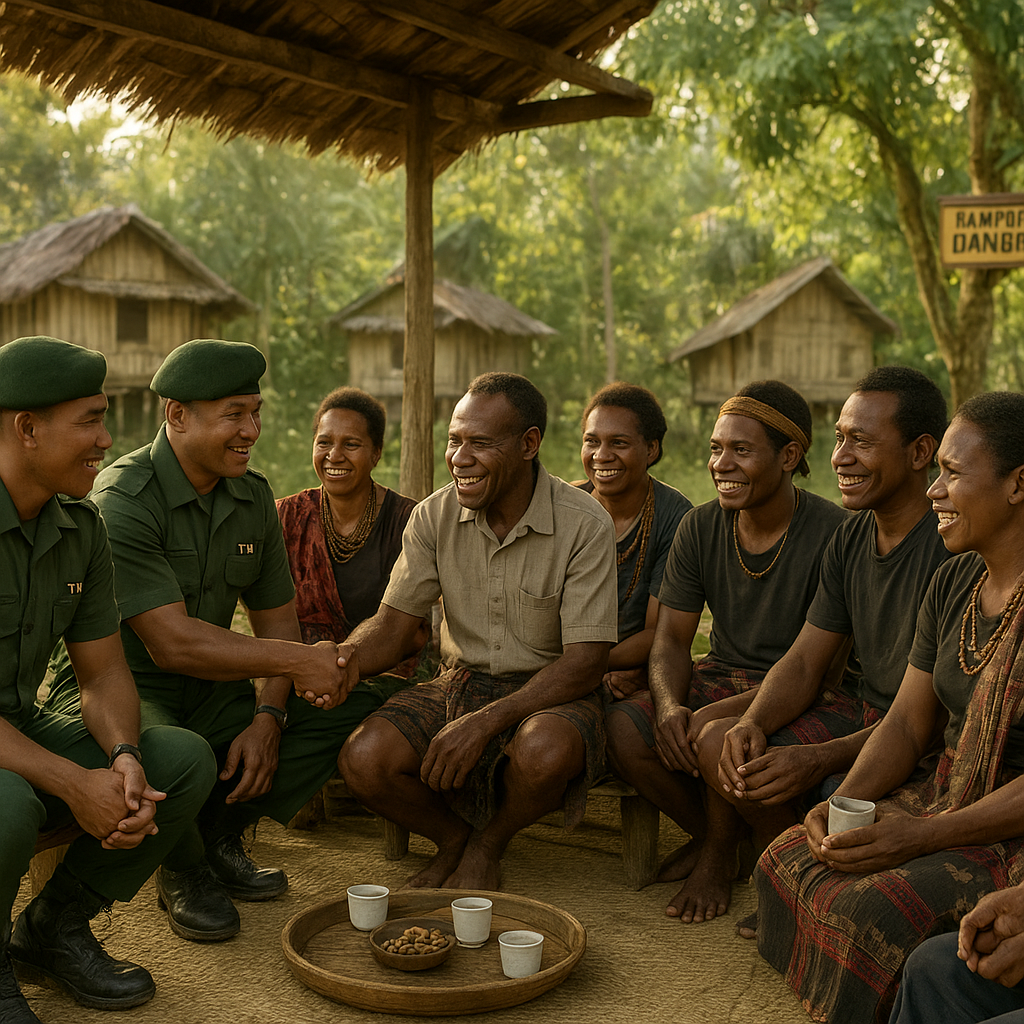 TNI dan Warga Dangbet Duduk Bersama, Pela Gandong Pererat Persaudaraan Bak Keluarga