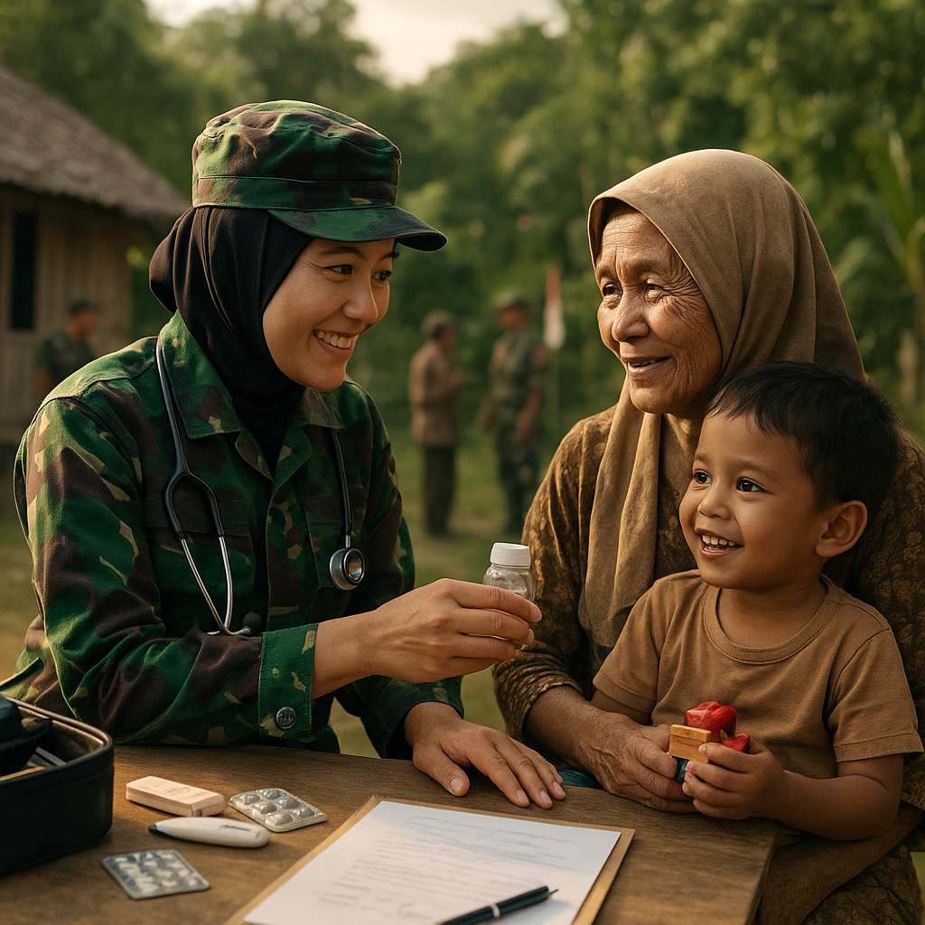 Dokter TNI Datang ke Kampung, Obat Gratis untuk Nenek dan Cucu di Perbatasan