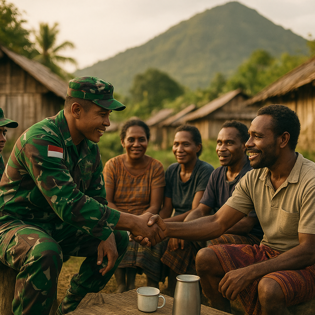 Dialog Hangat di Bawah Bukit Sinak, Satgas Yonif 621/Manuntung Menjadi Sahabat Warga Papua