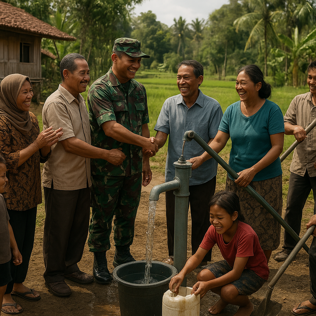 Gotong Royong Wujudkan Impian, Babinsa dan Warga Desa Cipaku Akhirnya Dapat Sumur Air Bersih