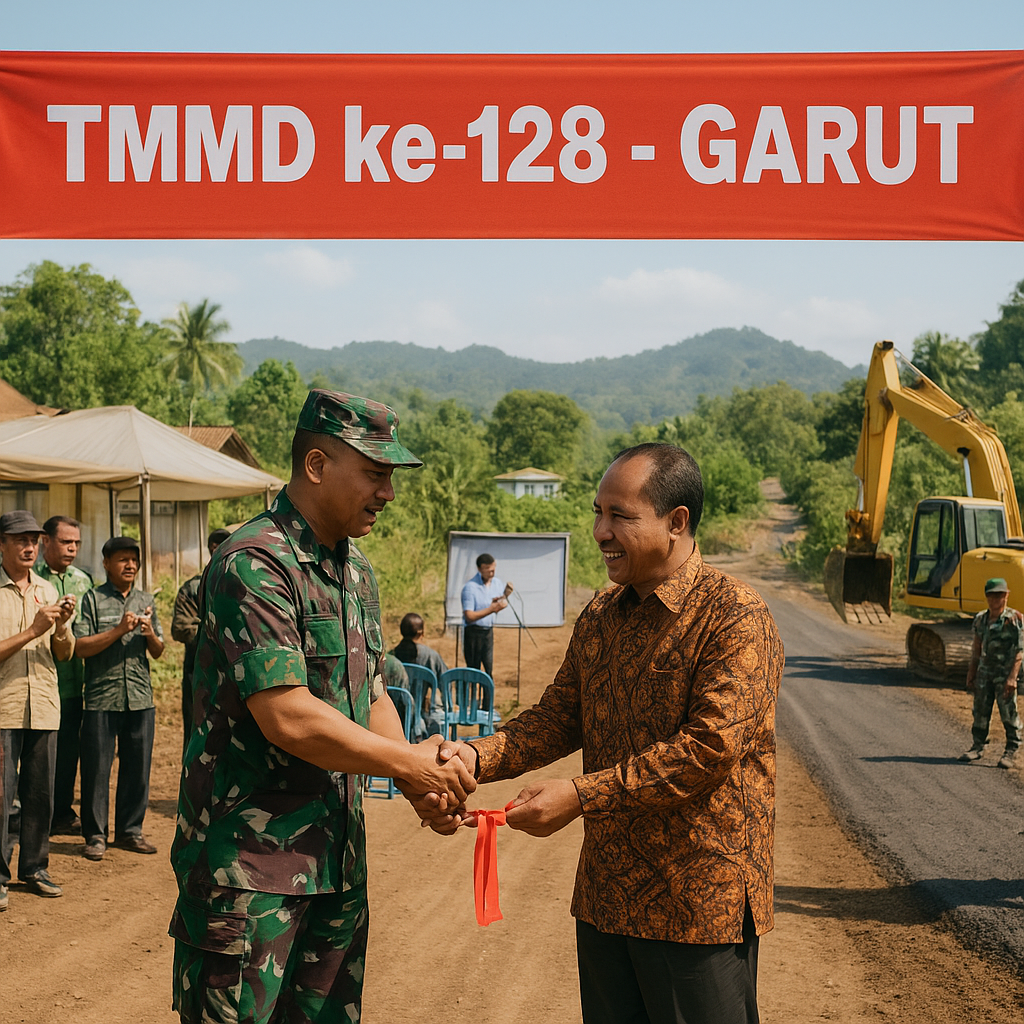 TNI Manunggal Membangun Desa (TMMD) ke-128 Resmi Dibuka di Garut, Dorong Akselerasi Pembangunan Desa