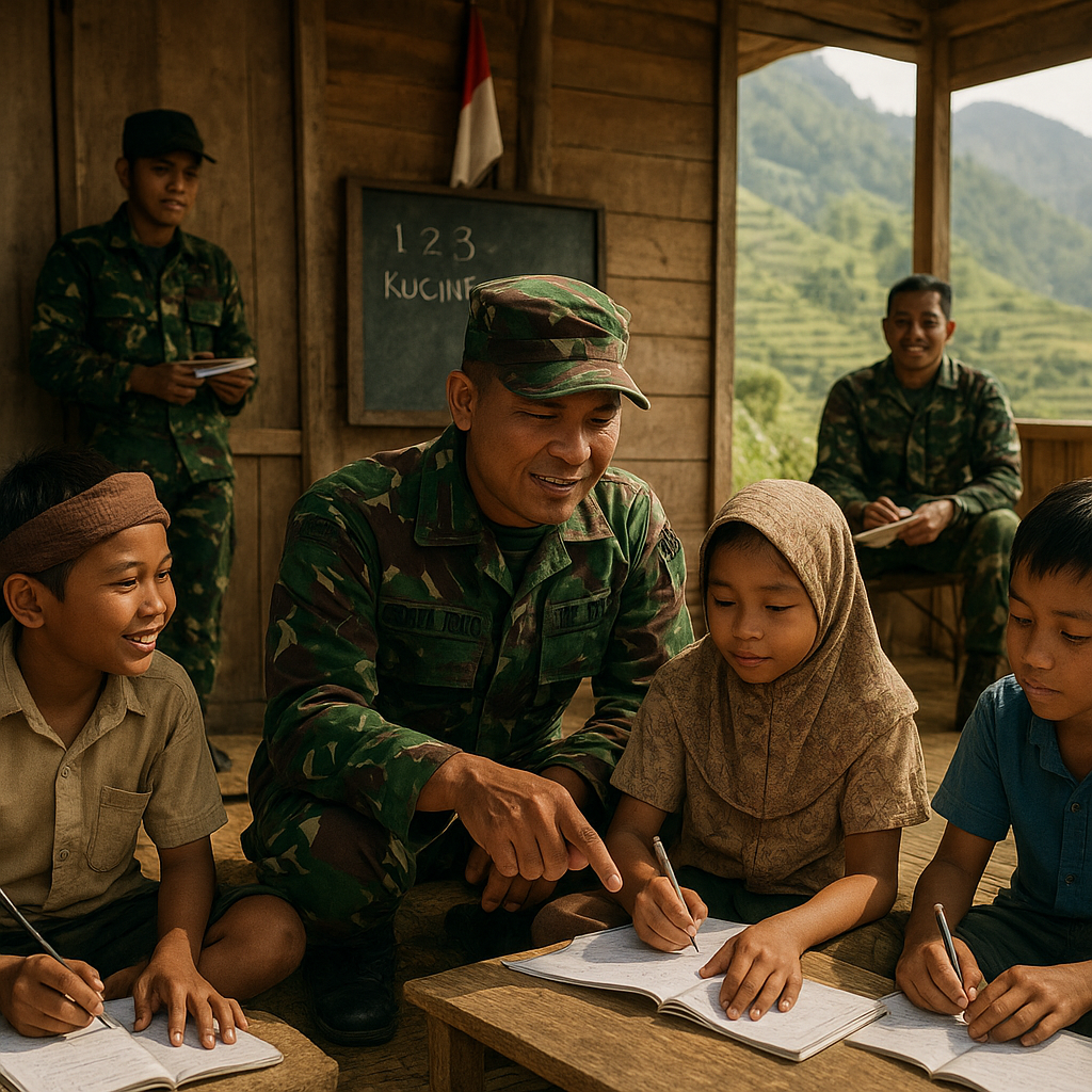 Kisah Komandan Pos TNI yang Jadi Guru Honorer bagi Anak-anak Pegunungan