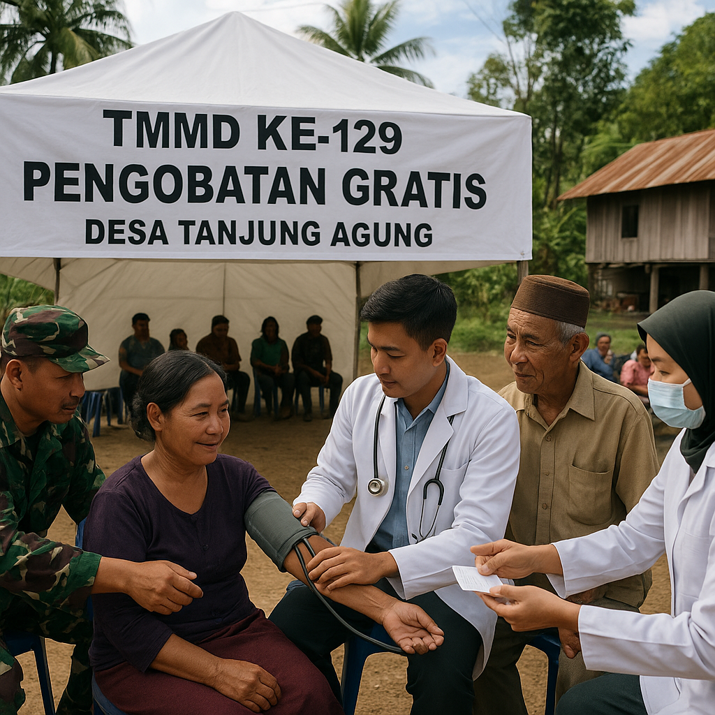TMMD Hadirkan Pengobatan Gratis di Desa Tanjung Agung, Warga: "Sangat Terbantu"