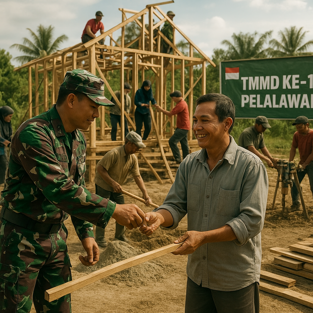 TMMD di Pelalawan: TNI Percepat Pemerataan Pembangunan ke Pelosok