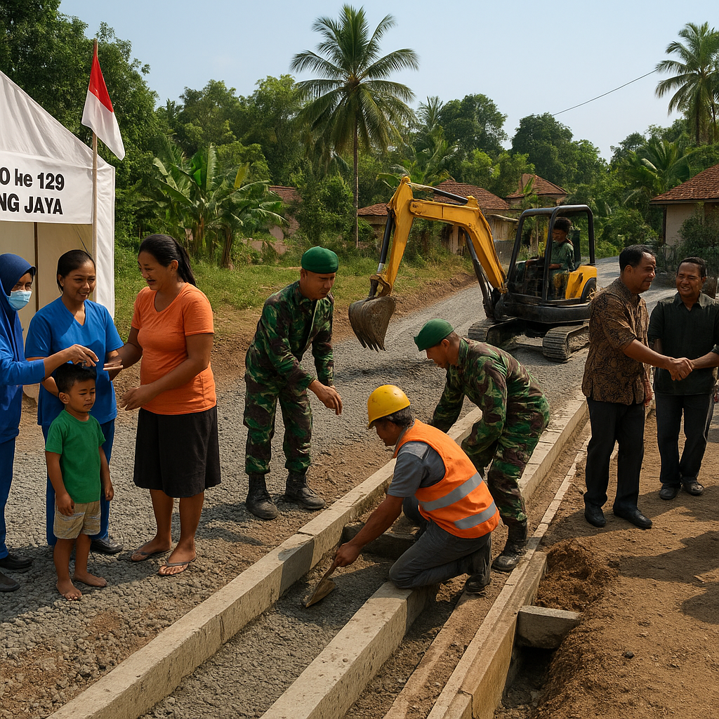 TMMD di Bandar Lampung: Jalan Dibangun, Warga Dipedulikan