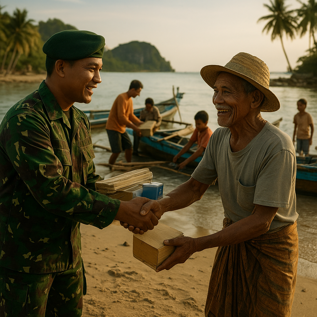 Bantuan untuk Nelayan Kecil: TNI Bagikan Paket Perbaikan Perahu di Pesisir Sulawesi