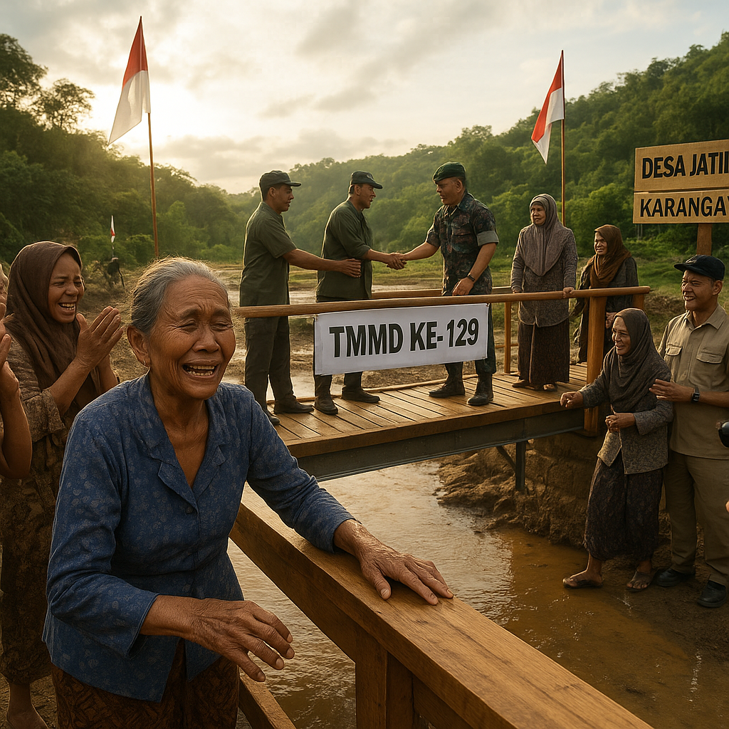 Kisah Haru di Penghujung TMMD 129, Warga Karanganyar Saksikan Jembatan Impian Berdiri Kokoh