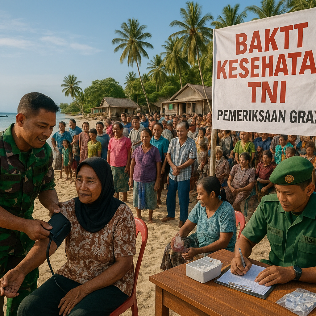 Bhakti Kesehatan TNI di Pulau Terpencil Morotai, Ratusan Warga Antusias Periksa Gratis
