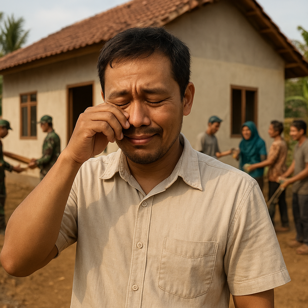 Air Mata Bahu Dwi Adrian Saat Rumahnya Dibangun dari Nol oleh Satgas TMMD Pati