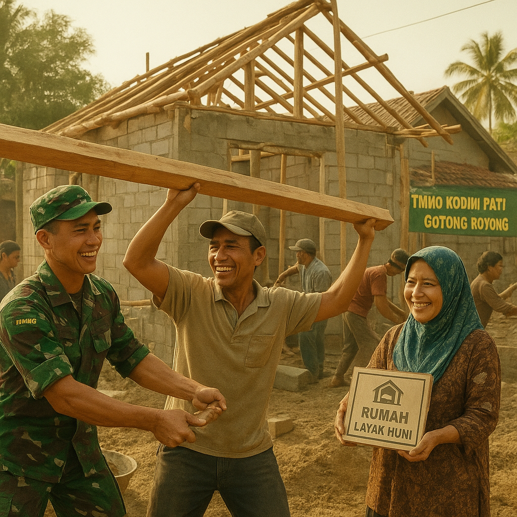 Dari Nol Dibangun Kembali: Satgas TMMD Pati Wujudkan Rumah Layak Huni untuk Keluarga di Desa Godo