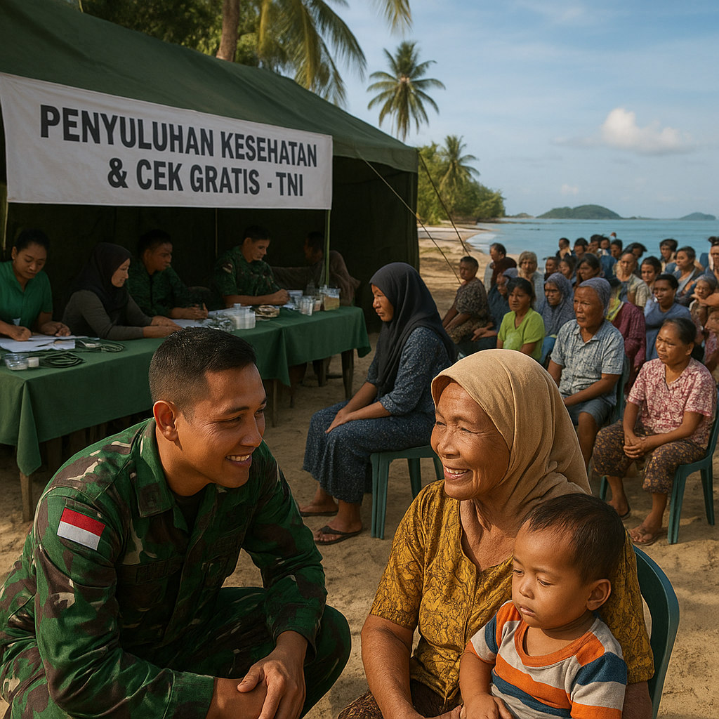 Kegiatan Penyuluhan Kesehatan dan Cek Gratis oleh TNI di Pulau Terluar Natuna