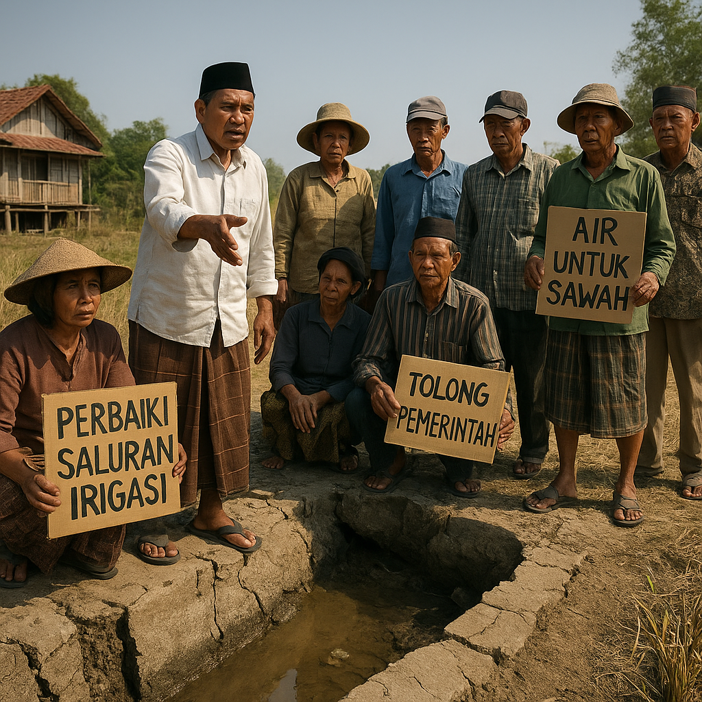 Aspirasi Warga: Minta Bantuan Perbaikan Saluran Irigasi yang Rusak Parah