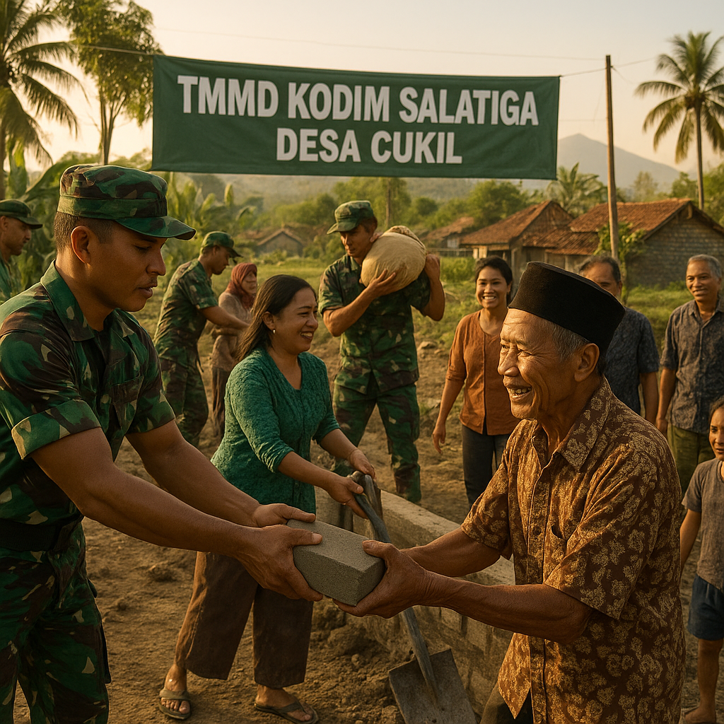 Dari Medan Tempur ke Medan Bakti: Aksi Nyata Prajurit Kodim Salatiga dalam TMMD Desa Cukil