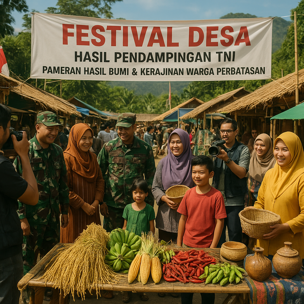 Festival Desa hasil Pendampingan TNI: Pameran Hasil Bumi dan Kerajinan Warga Perbatasan