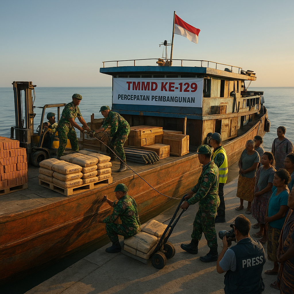 Material TMMD ke-129 Siap Berlayar ke Kampung Wanam, Dukung Percepatan Pembangunan