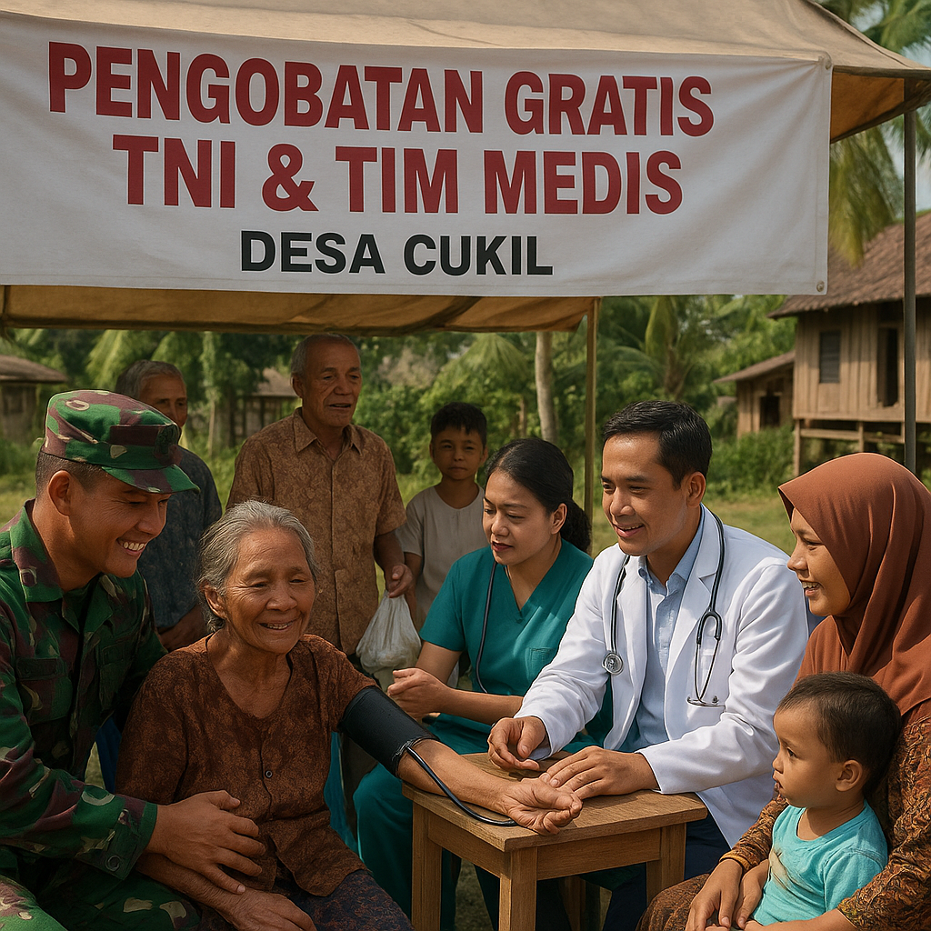 Kesehatan yang Menyapa Pintu: Pengobatan Gratis TNI dan Tim Medis Hangatkan Hati Warga Cukil