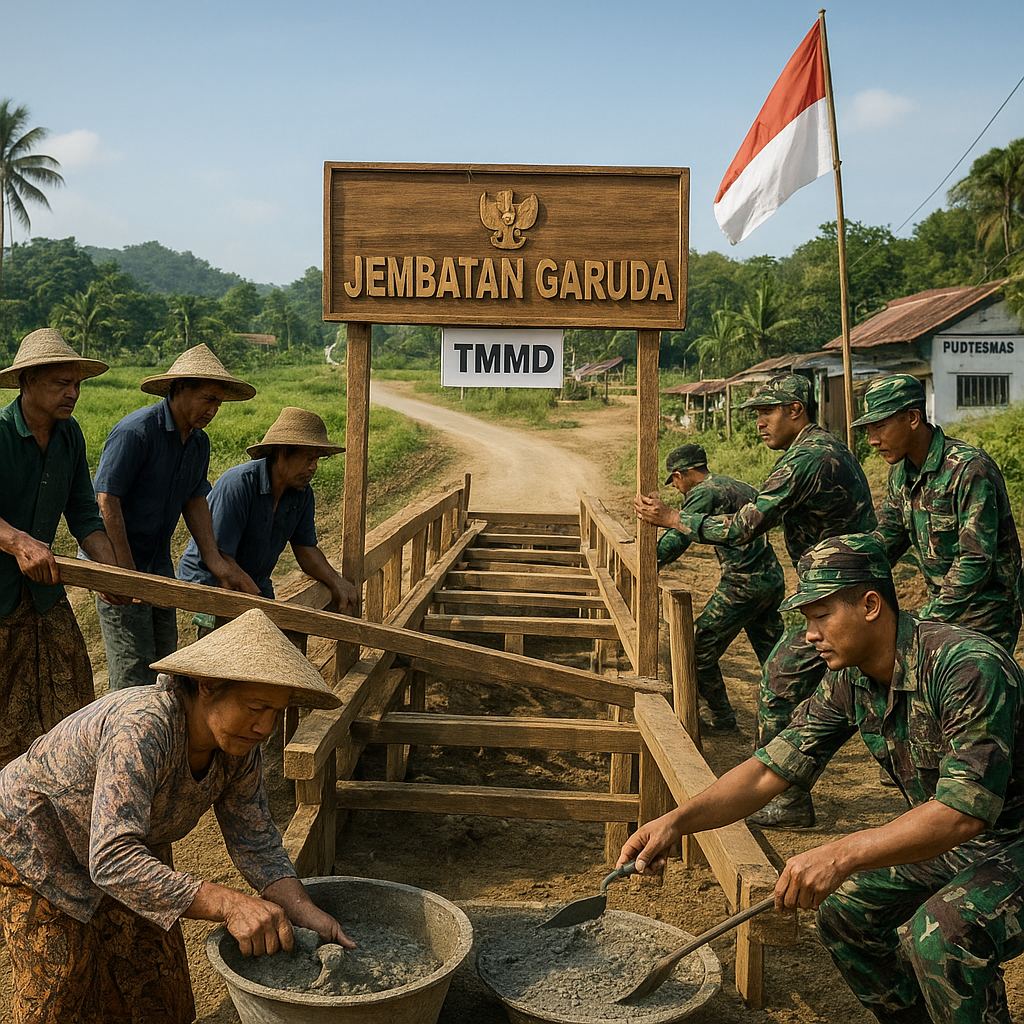 Gotong Royong Bangun Jembatan Garuda, Warga Krangean Kini Lebih Dekat ke Pasar dan Puskesmas
