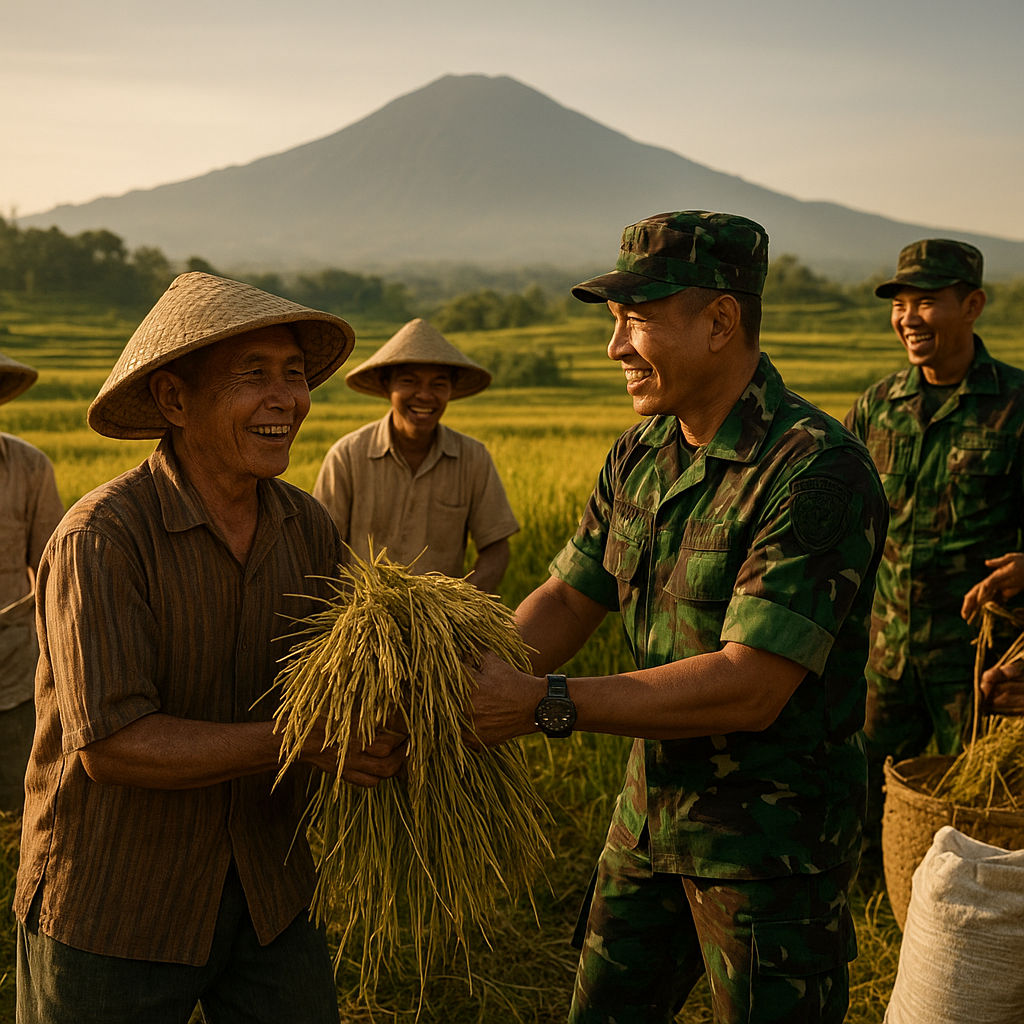 Prajurit TNI Bantu Panen Raya di Ladang Warga Lereng Gunung Argopuro, Jember