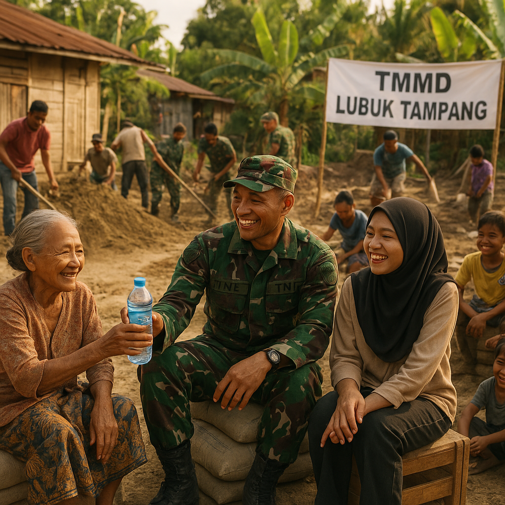 Sinergi Tanpa Sekat: Canda Tawa Warnai Kedekatan TNI dan Warga di Lokasi TMMD Lahat