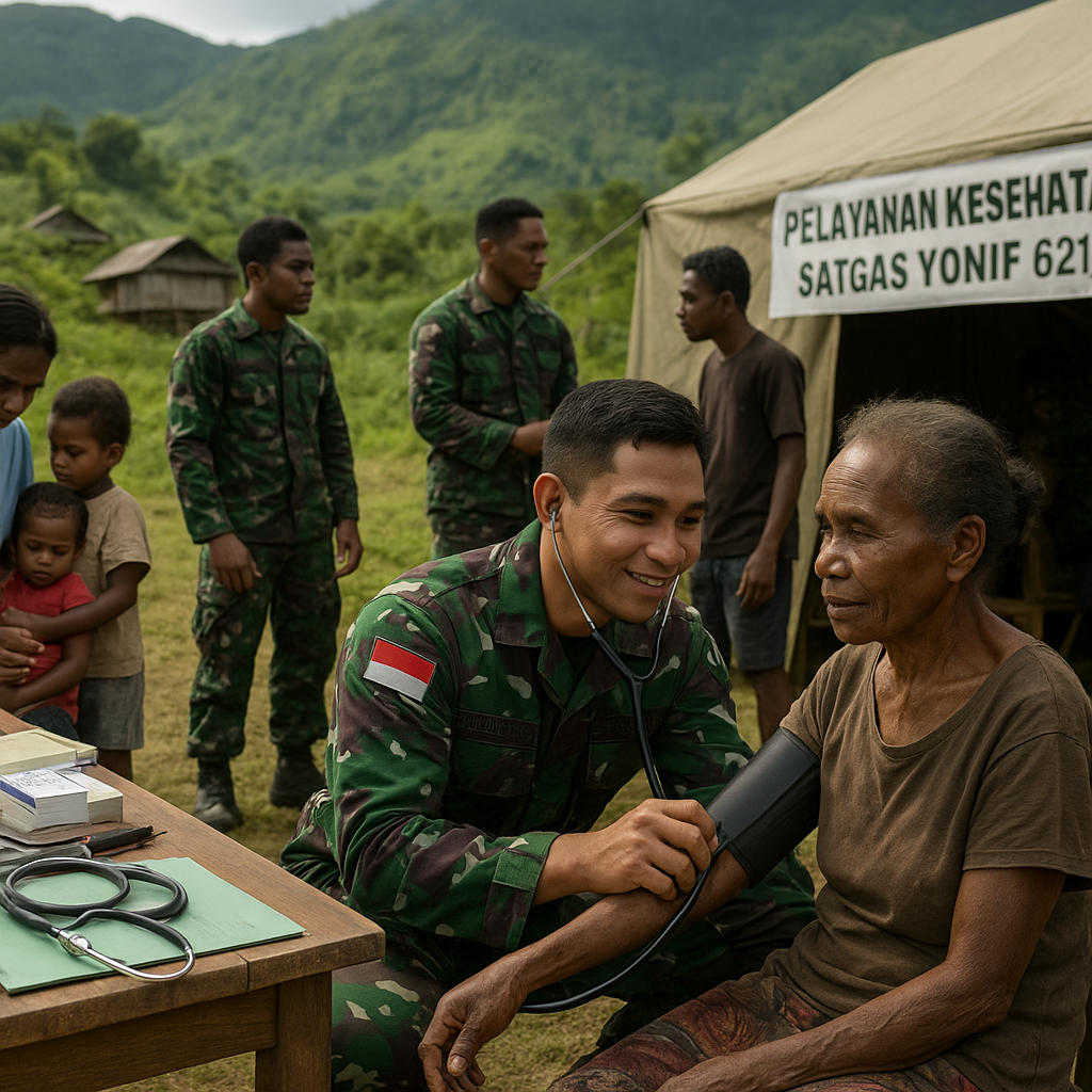 Satgas Yonif 621/Mtg Datangi Warga Gigobak, Pemeriksaan Kesehatan Gratis Digelar di Pelosok Papua