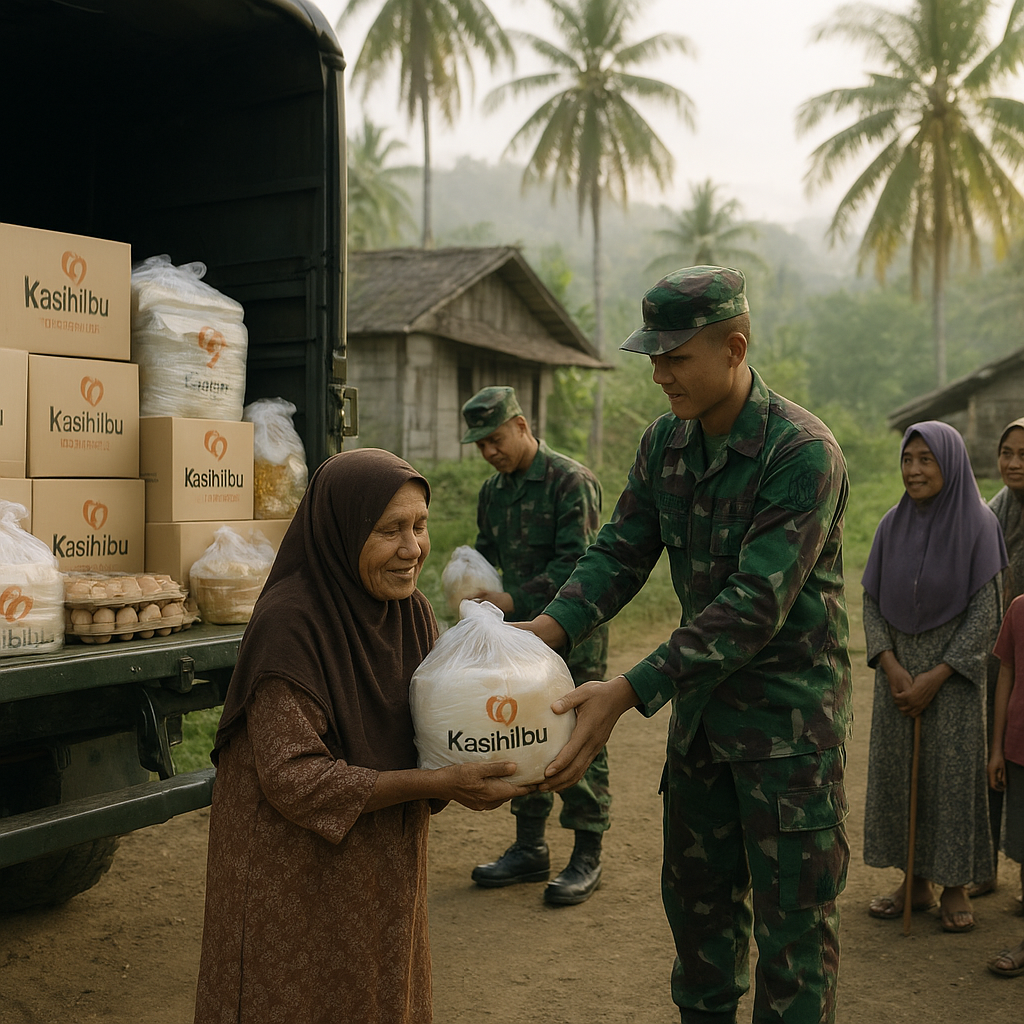 Dari Truk TNI Turun 'Kasih Ibu': Pembagian Sembako untuk Lansia di Pelosok Halmahera