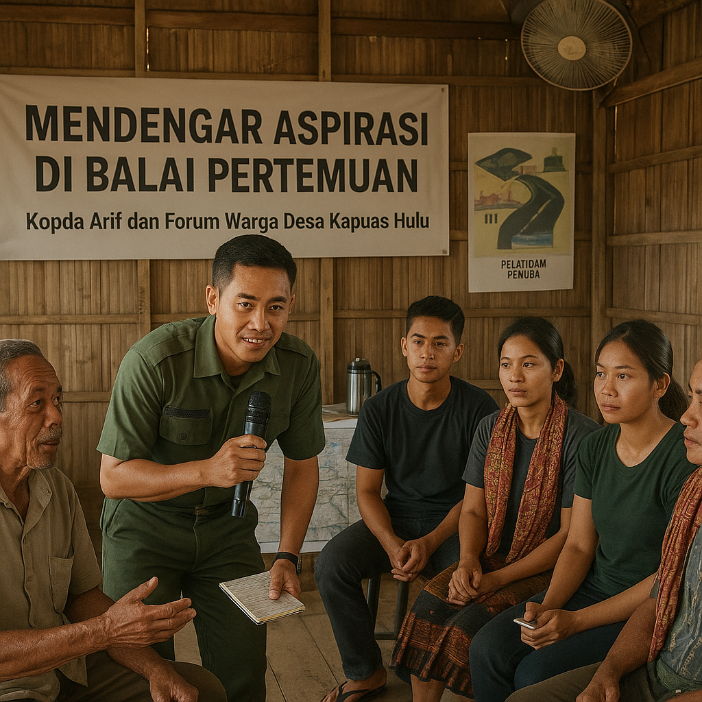 Mendengar Aspirasi di Balai Pertemuan: Kopda Arif dan Forum Warga Desa Terpencil di Kalimantan Barat