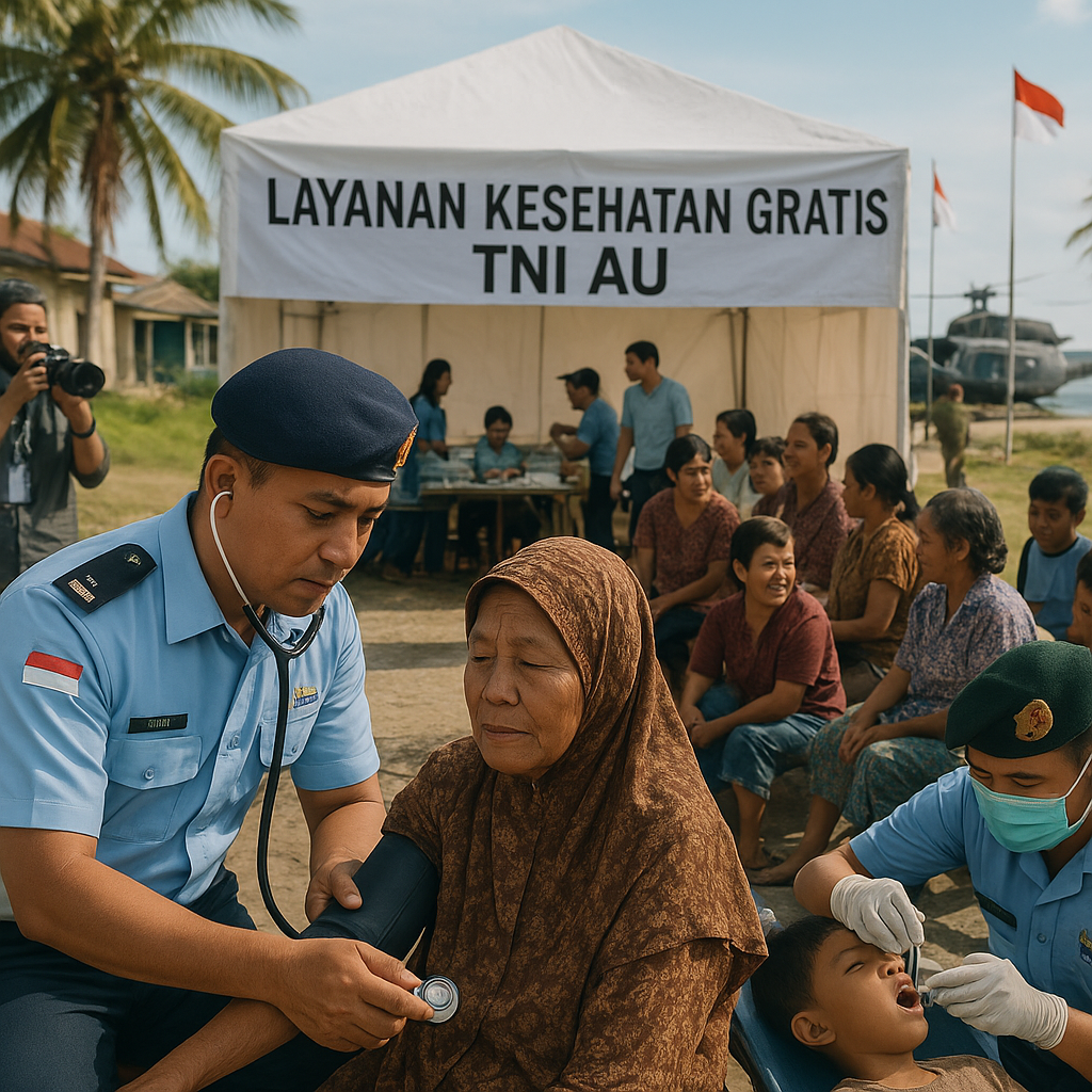 TNI AU Sapa Warga Perbatasan Natuna dengan Layanan Kesehatan Gratis