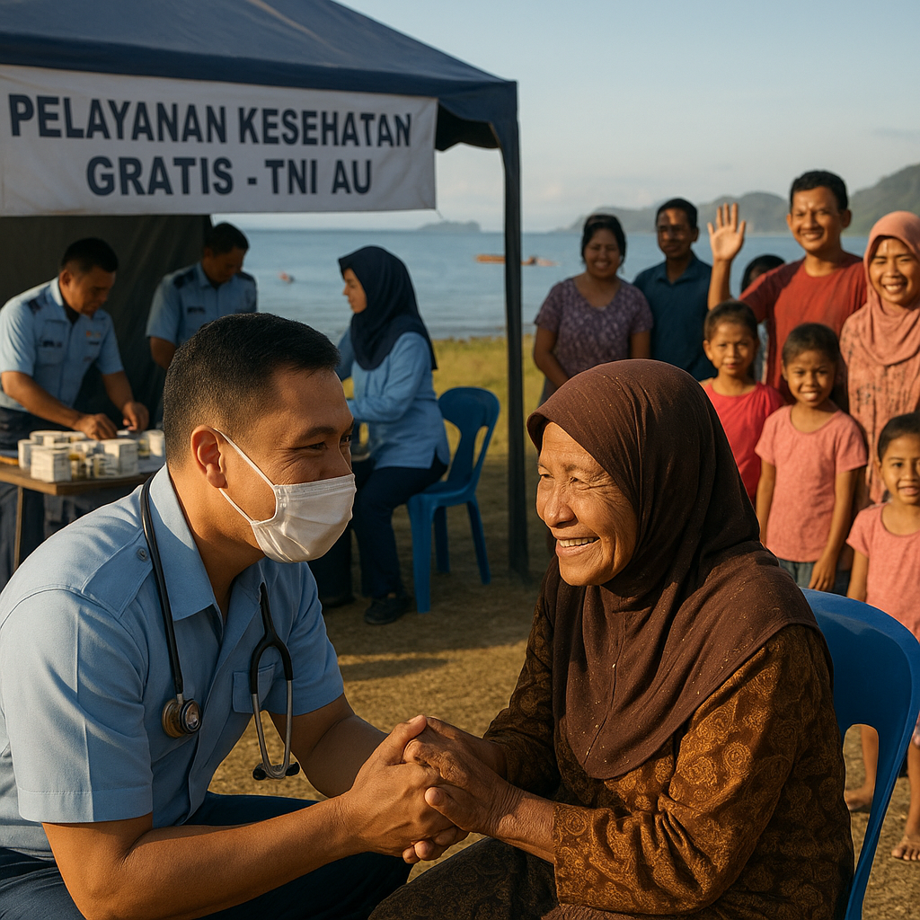 Pengabdian Tanpa Batas TNI AU di Ujung Utara Indonesia, Hadirkan Layanan Kesehatan Gratis untuk Warga Perbatasan Natuna