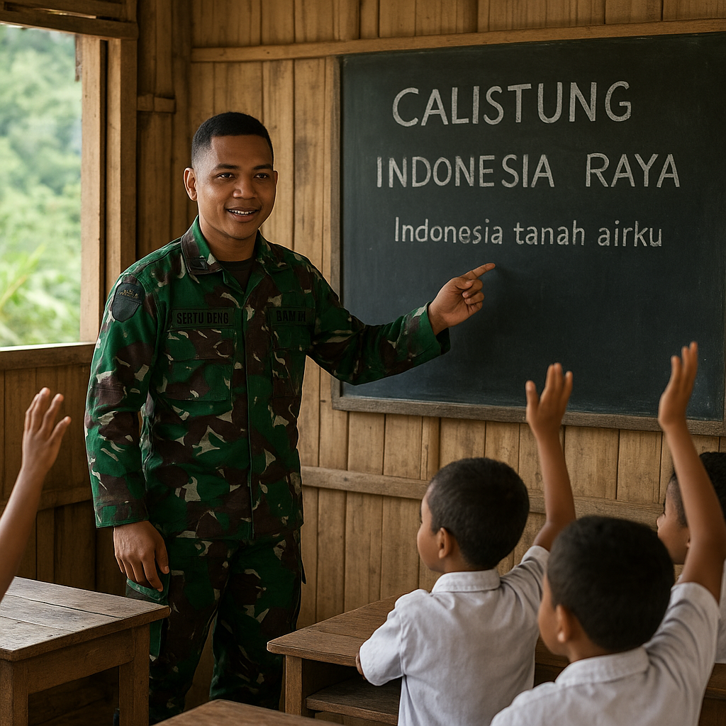 Kisah Prajurit TNI Jadi Guru Dadakan di SD Perbatasan Papua, Ajar Calistung dan Lagu Kebangsaan