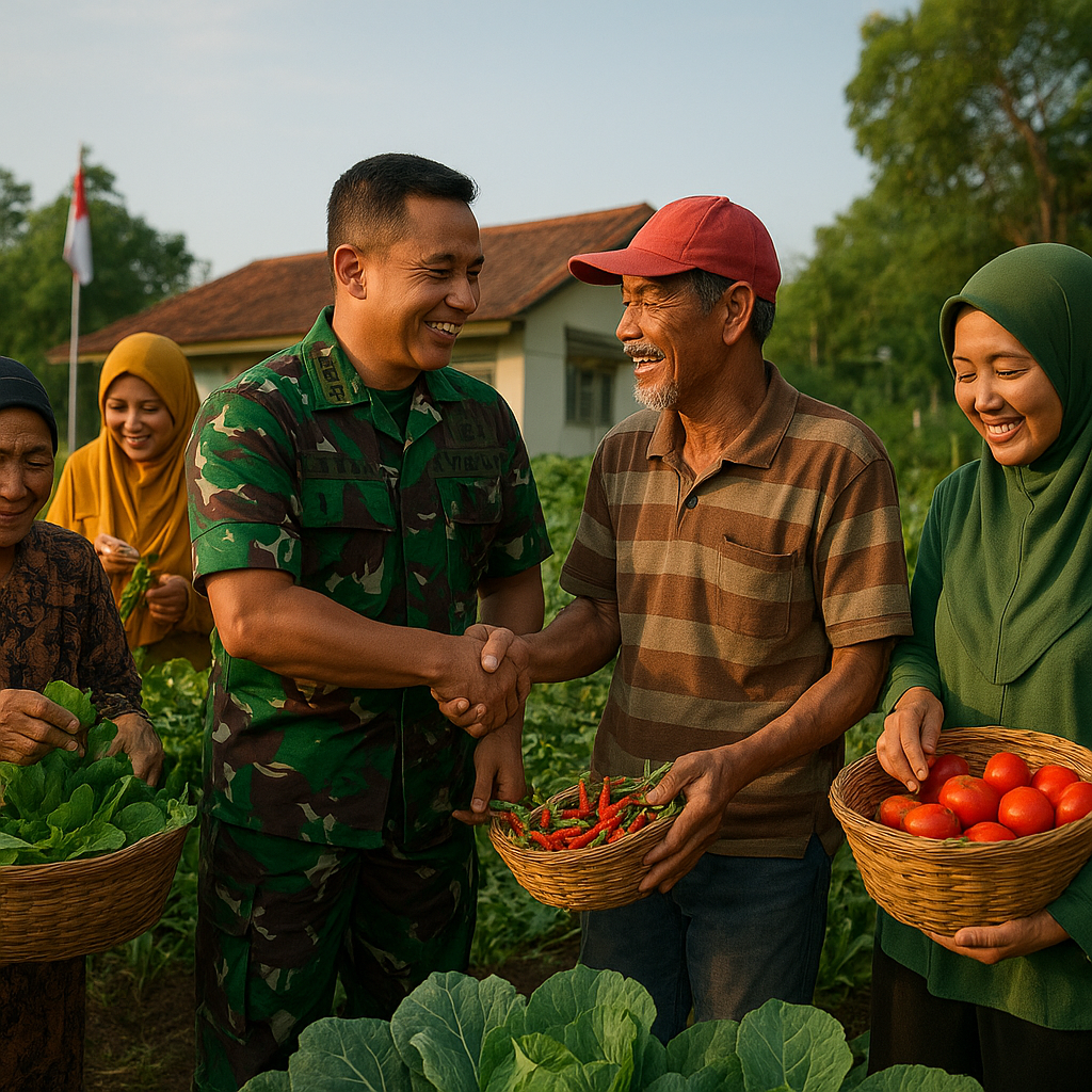 Dandim Bersama Warga Panen Bersama di Kebun Sayur Program Ketahanan Pangan