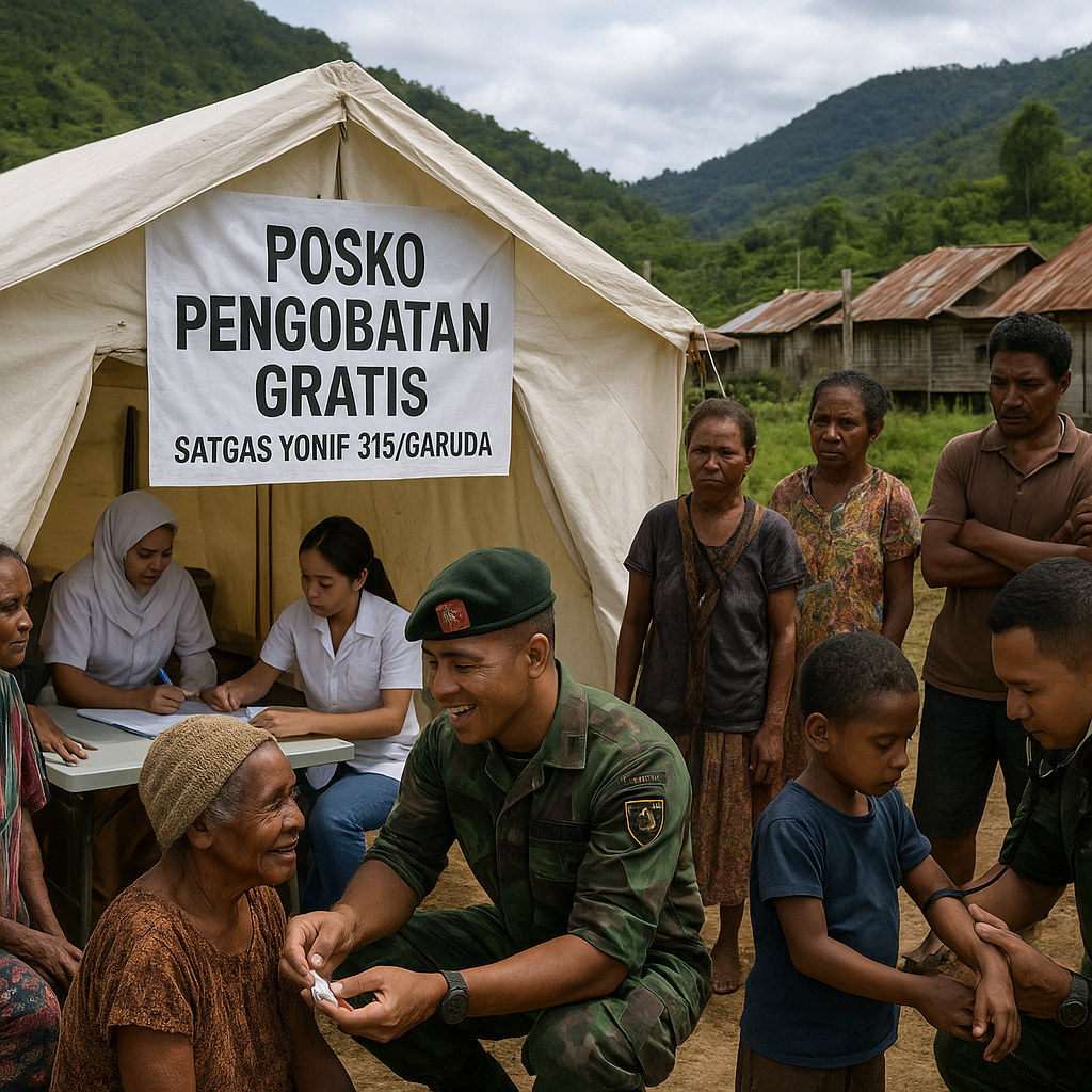 TNI Hadir di Sugapa Lama Lewat Obat dan Obrolan dari Hati