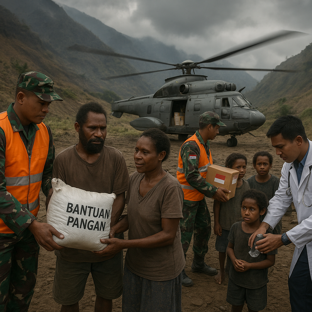 TNI Kirim 2 Ton Bantuan Pokok untuk Warga Puncak yang Dilanda Krisis Pangan