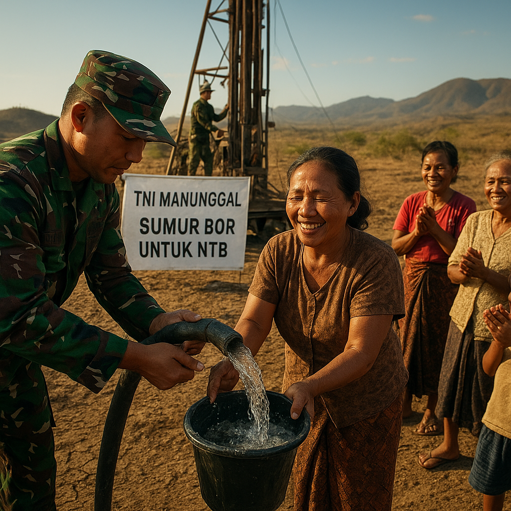 Program TNI Manunggal Membangun Sumur Bor di Nusa Tenggara Barat Atasi Kekeringan Panjang