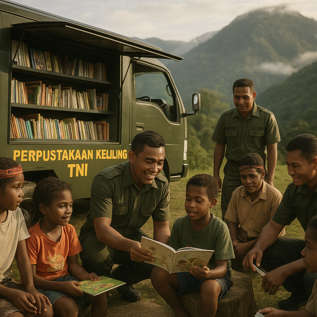 Kilas Pelosok: Perpustakaan Keliling TNI Warnai Hari Anak di Pegunungan Papua