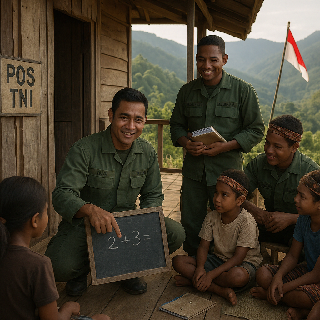 Kisah Prajurit Zeni yang Jadi Guru Dadakan untuk Anak-anak Pegunungan Bintang