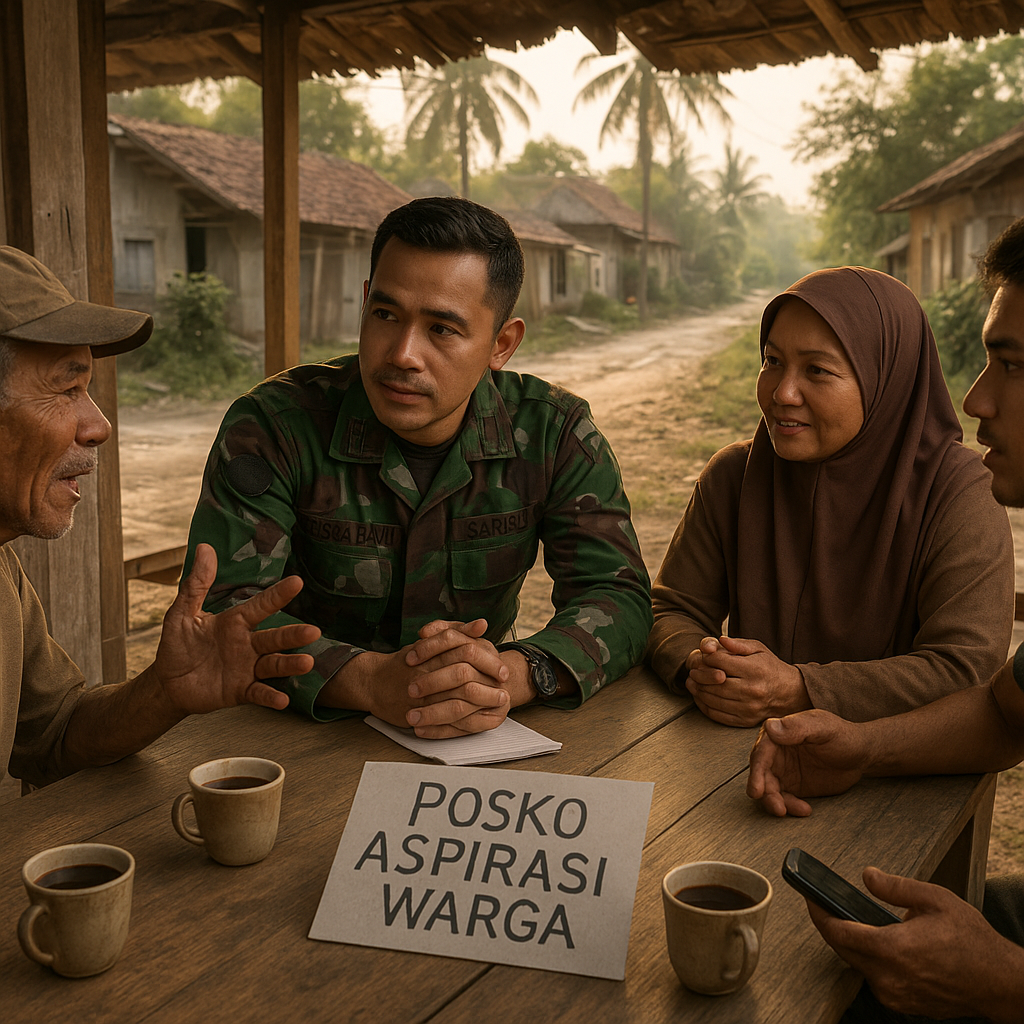 Mendengar Keluh Kesah di Warung Kopi: Babinsa Gelar Posko Aspirasi Warga Desa Tertinggal