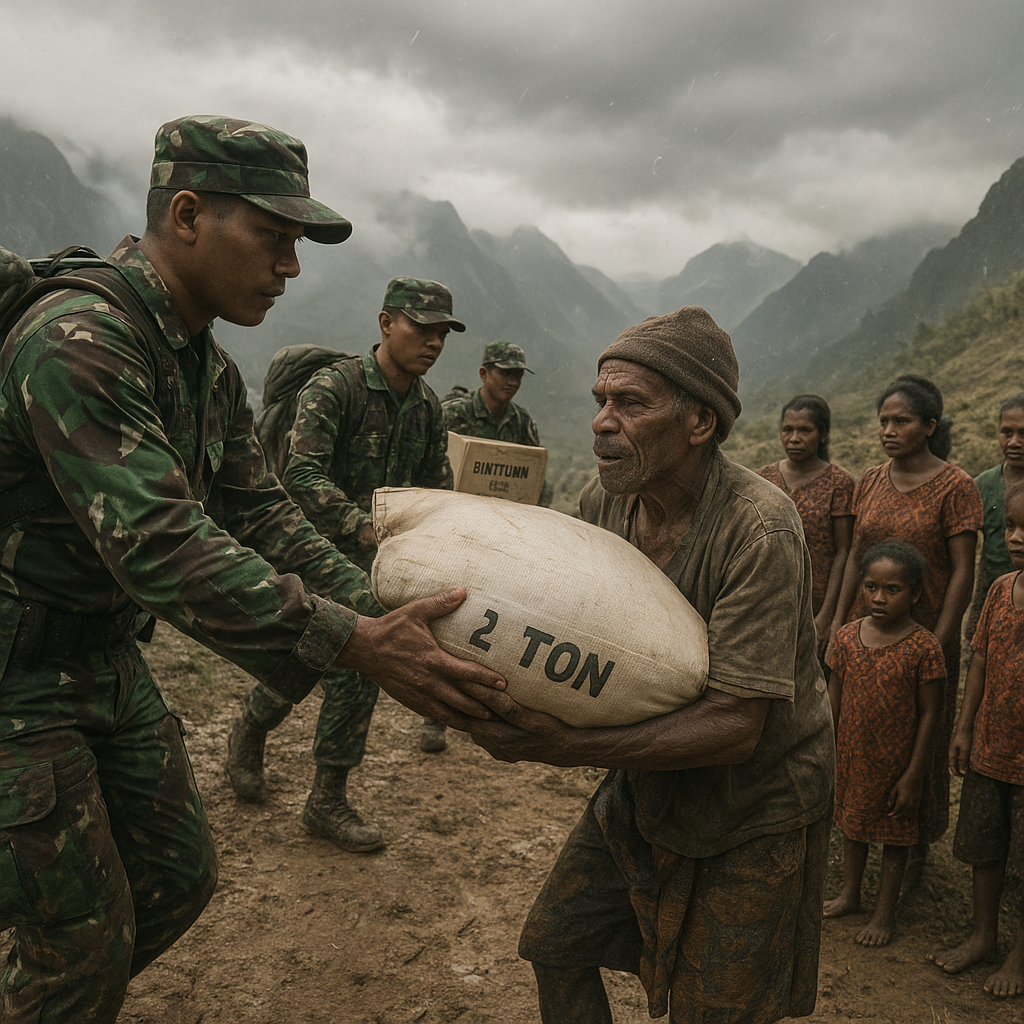 Ribuan Warga Terdampak Cuaca Ekstrem di Puncak Papua, TNI Salurkan 2 Ton Bantuan