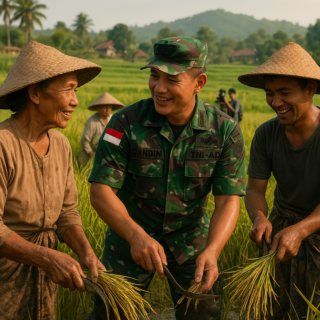 Dandim Serang Ikut Panen Padi Bersama Petani, Dukung Swasembada Pangan dari Lahan Subur