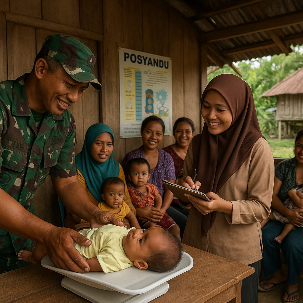 Kegiatan Posyandu di Pedalaman Halmahera Dihadirkan Kembali Berkat Dukungan Personel TNI